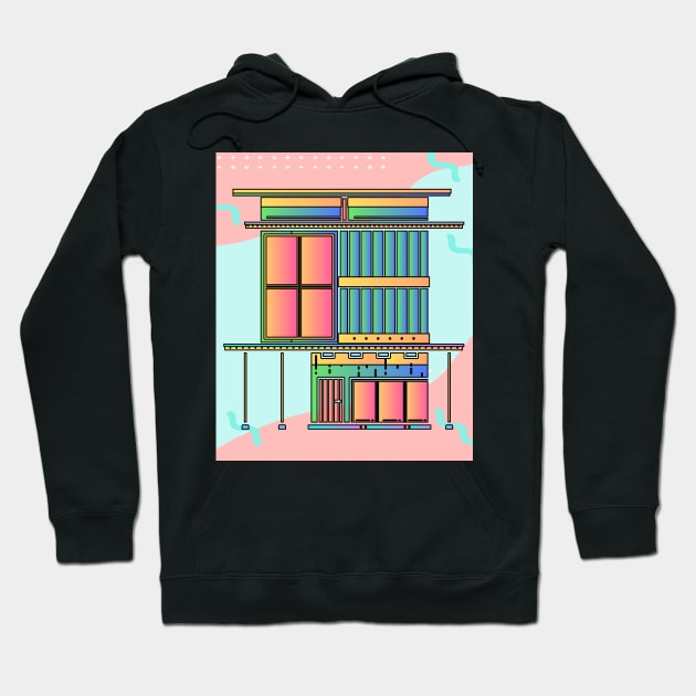 Illustration Dream House Villa Color Effects Hoodie by flofin